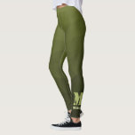 Army green olive geometric mesh pattern Monogram Leggings<br><div class="desc">Monogram Personalize gift for her with your custom initial and name. Army green olive gradient geometric mesh pattern. Army green gradient geometric mesh pattern triangles ombre. Army green dark olive hue for soldier gear, camo. It mimics natural military landscapes, toughness, endurance, resilience. Earthy undertones connect to nature, grounding. Symbolizes military...</div>