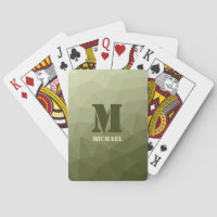 Army green olive geometric mesh pattern Monogram