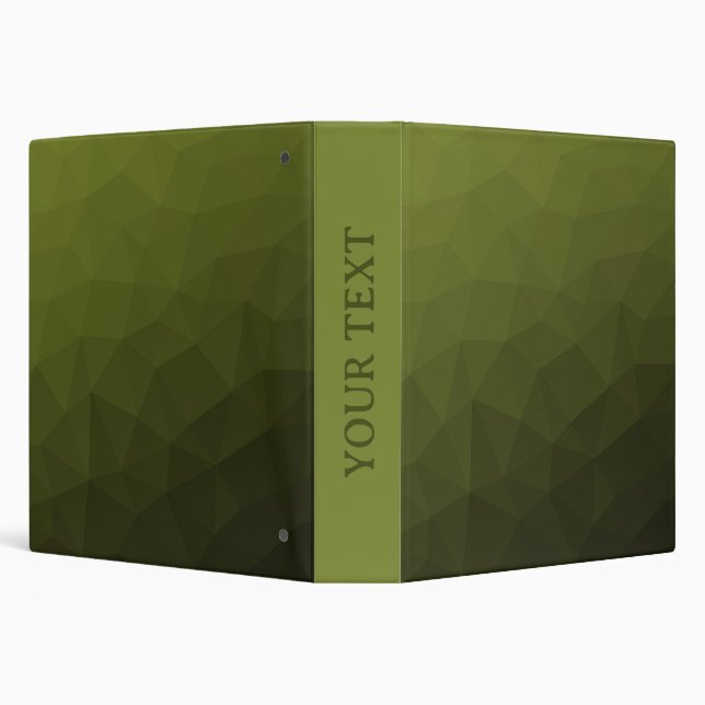Army green olive geometric mesh pattern Your text Binder (Background)