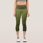 Army green olive gradient geometric mesh pattern capri leggings<br><div class="desc">Unique and fun customizable geometric women's clothing. Cool capri leggings fashion for her. 
Army olive green gradient geometric mesh pattern. Triangle geometric mesh with light dark grey green ombre gradient design.</div>