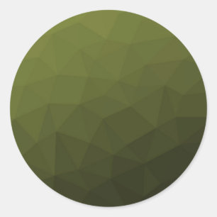 Army green olive gradient geometric mesh pattern classic round sticker