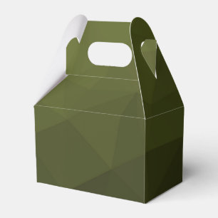 Army green olive gradient geometric mesh pattern favor box