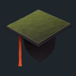 Army green olive gradient geometric mesh pattern graduation cap topper<br><div class="desc">Army green gradient geometric mesh pattern triangles ombre. Army green dark olive hue for soldier gear,  camo. It mimics natural military landscapes,  toughness,  endurance,  resilience. Earthy undertones connect to nature,  grounding. Symbolizes military legacy,  outdoor utility.</div>
