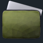 Army green olive gradient geometric mesh pattern laptop sleeve<br><div class="desc">Army green gradient geometric mesh pattern triangles ombre. Army green dark olive hue for soldier gear, camo. It mimics natural military landscapes, toughness, endurance, resilience. Earthy undertones connect to nature, grounding. Symbolizes military legacy, outdoor utility.</div>