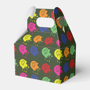 Army Green Paintball Party Balloon Pattern Favor Box