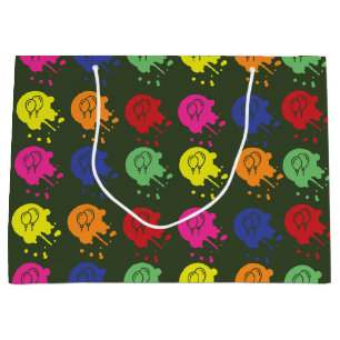 Army Green Paintball Party Balloon Pattern Large Gift Bag