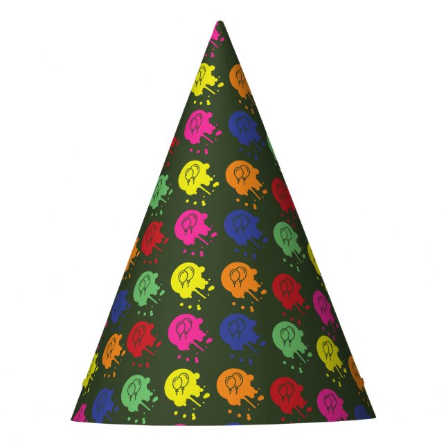 Army Green Paintball Party BalloonSplats Party Hat (Front)