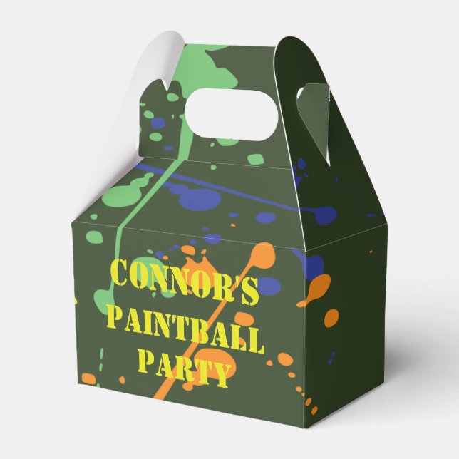 Army Green Paintball Party Favor Box (Front Side)