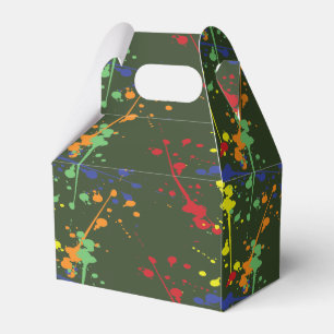 Army Green Paintball Party Splatter Favor Box
