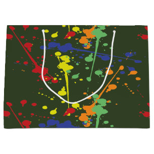 Army Green Paintball Party Splatter Large Gift Bag