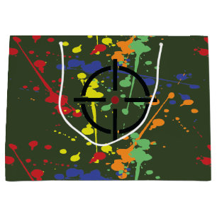 Army Green Paintball Party Splatter Target Large Gift Bag