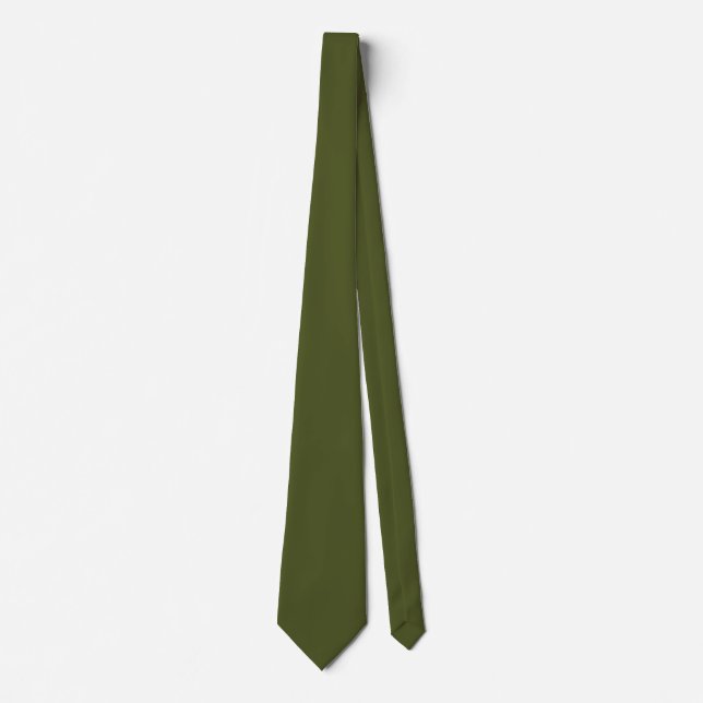 Army green (solid color) tie (Front)