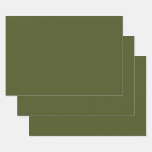 Army green (solid color)  wrapping paper sheet