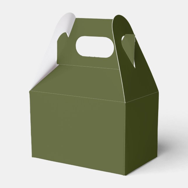 Army Green Solid Colour Favor Box (Front Side)