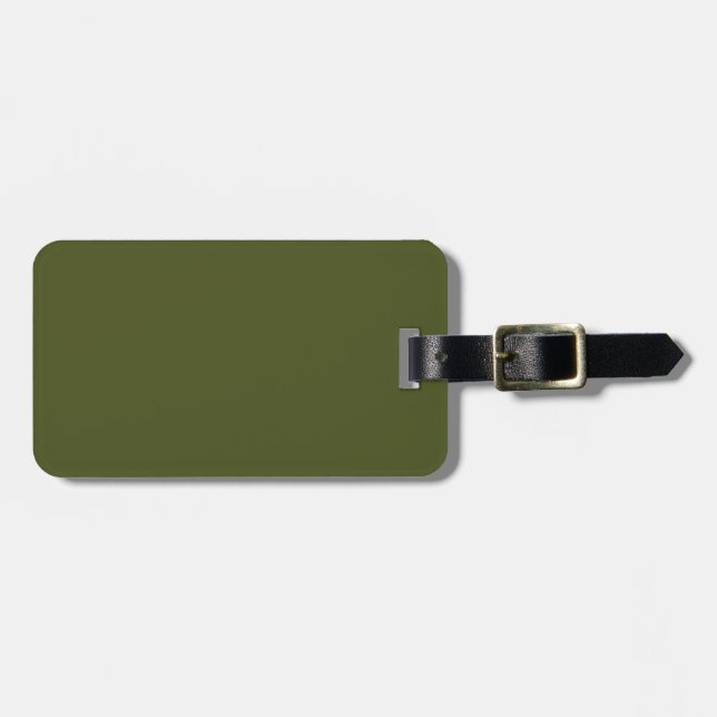 Army green (solid colour) luggage tag (Front Horizontal)