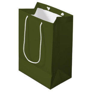 Army Green Solid Colour Medium Gift Bag
