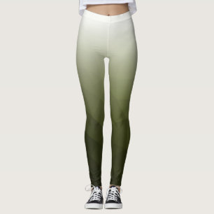 Army green White Gradient Geometry Mesh Pattern Leggings