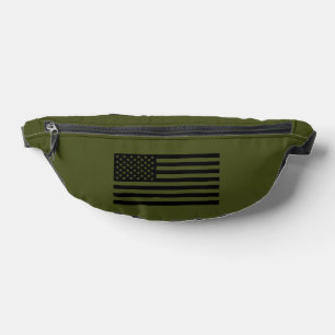 Army Green with American Flag Fanny Pack