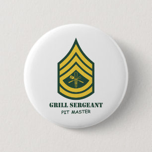 Army Grill Sergeant 2 Inch Round Button