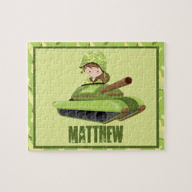 Army Guy Personalized Puzzle (Horizontal)