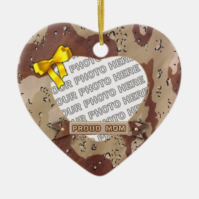 Army Heart Photo Ornament (Front)