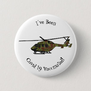 Army helicopter cartoon illustration  2 inch round button