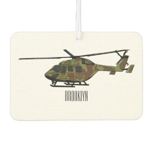 Army helicopter cartoon illustration air freshener