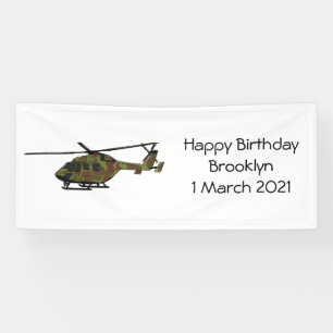 Army helicopter cartoon illustration  banner