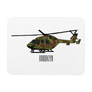 Army helicopter cartoon illustration magnet