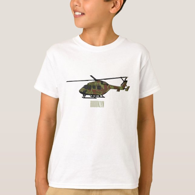 Army helicopter cartoon illustration  T-Shirt (Front)