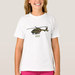 Army helicopter cartoon illustration T-Shirt