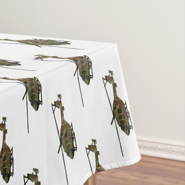Army helicopter cartoon illustration  tablecloth (In Situ)
