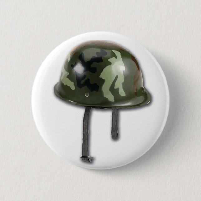 Army Helmet 2 Inch Round Button (Front)