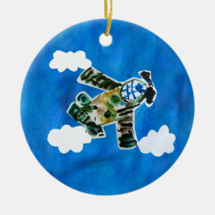 Army Jet "Art by Kids" Ceramic Ornament