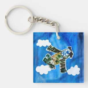 Army Jet "Art by Kids" Keychain