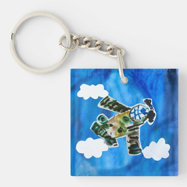 Army Jet "Art by Kids" Keychain (Front)