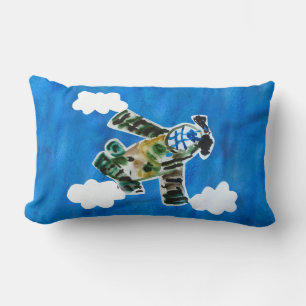 Army Jet "Art by Kids" Lumbar Pillow