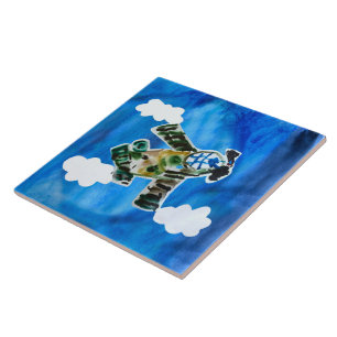 Army Jet "Art by Kids" Tile