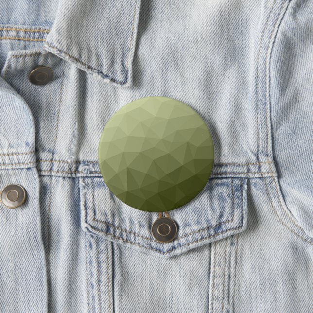 Army light green gradient geometric mesh pattern 3 inch round button (In Situ)