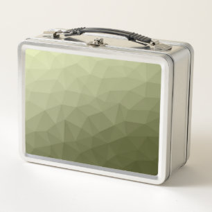 Army light green gradient geometric mesh pattern metal lunch box