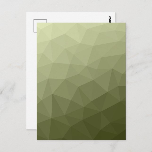 Army light green gradient geometric mesh pattern postcard (Front/Back)