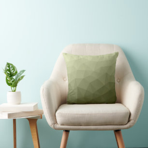 Army light green gradient geometric mesh pattern throw pillow