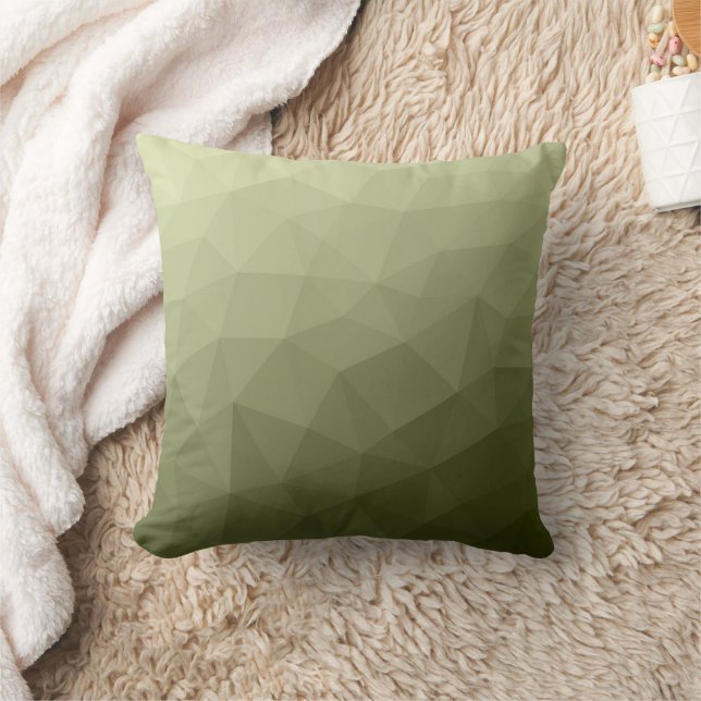 Army light green gradient geometric mesh pattern throw pillow (Blanket)