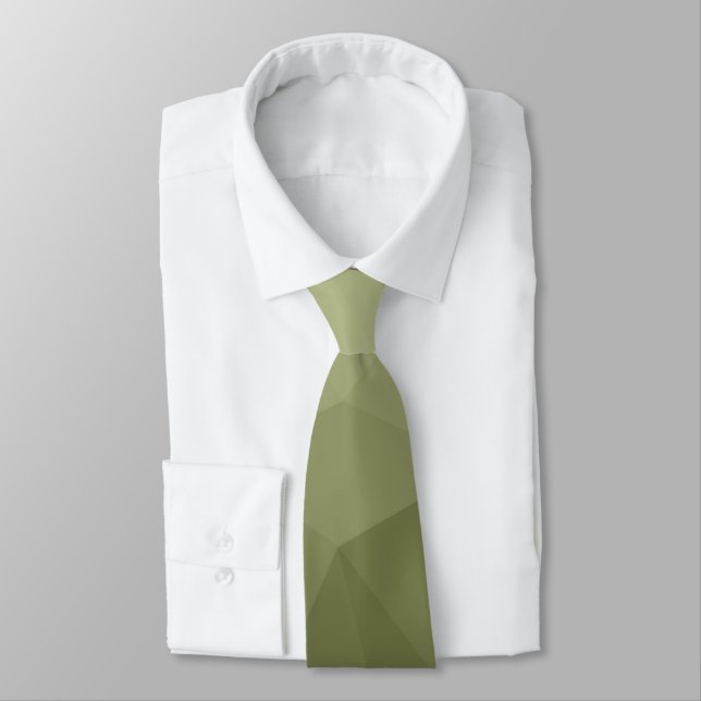 Army light green gradient geometric mesh pattern tie (Tied)