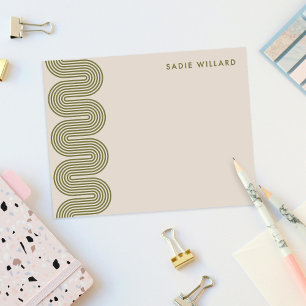 Army Lombard Wavy Lines Modern Stationery Card