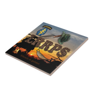 Army LRRPS Special Forces Green Berets SF Tile