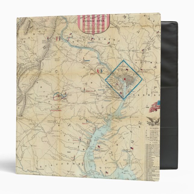 Army Map of The Seat of War In Virginia Binder (Front/Inside)
