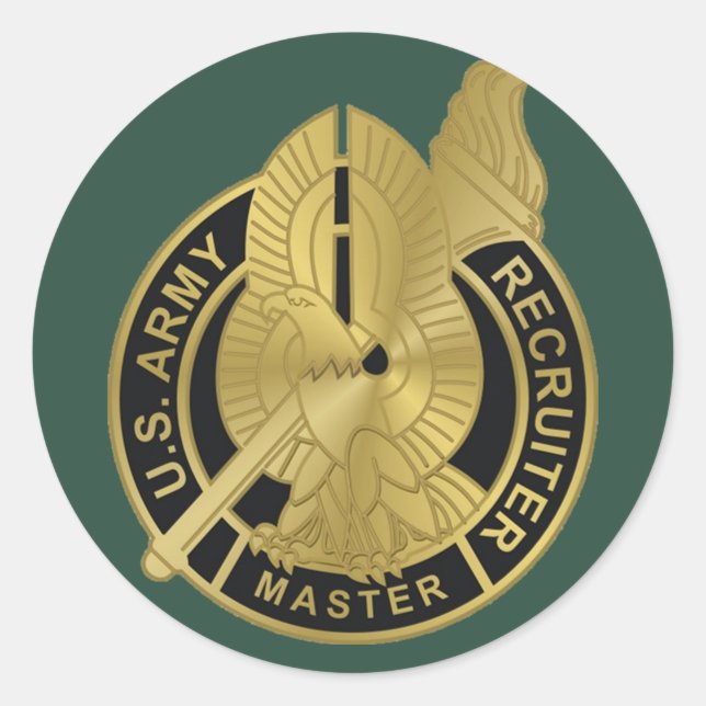 Army Master Recruiter Classic Round Sticker (Front)