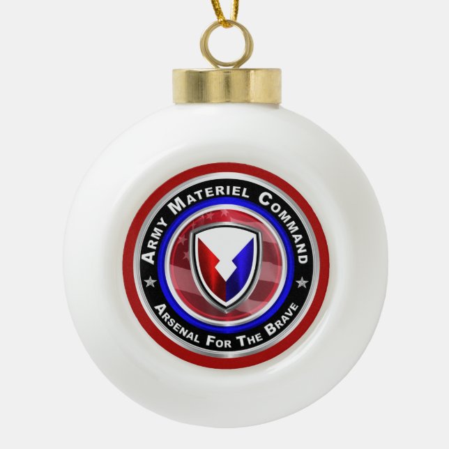 Army Materiel Command Keepsake Christmas Ceramic Ball Christmas Ornament (Front)