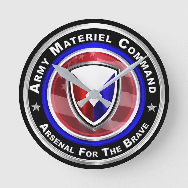 Army Materiel Command Keepsake Round Clock (Front)